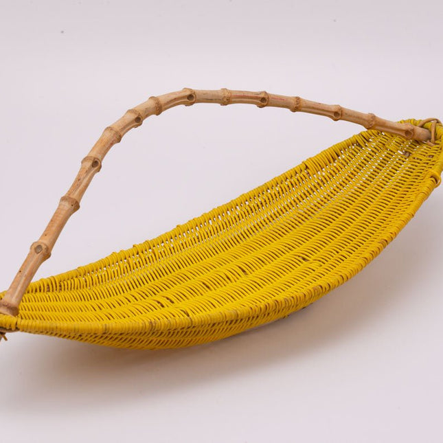 Porte-fruits jaune tressé  jaune
