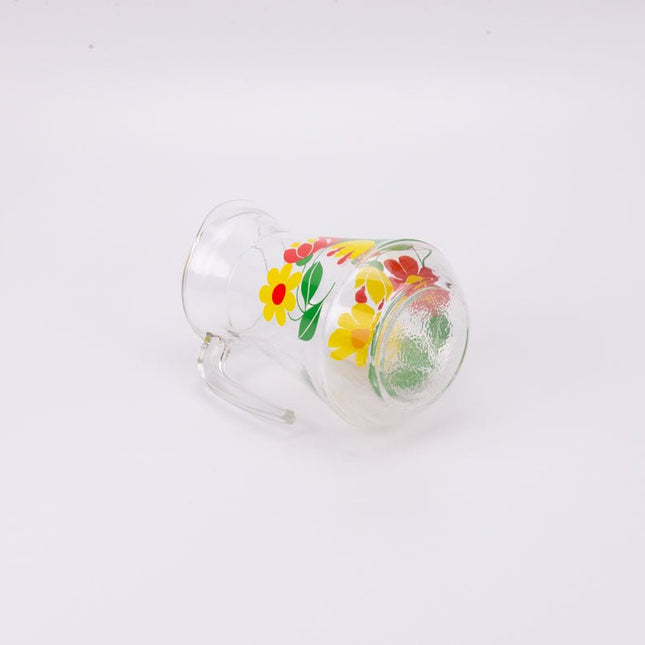 Vintage Flower Power Glass Carafe