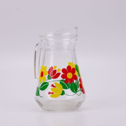 Carafe en verre vintage Flower power