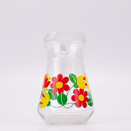 Carafe en verre vintage Flower power