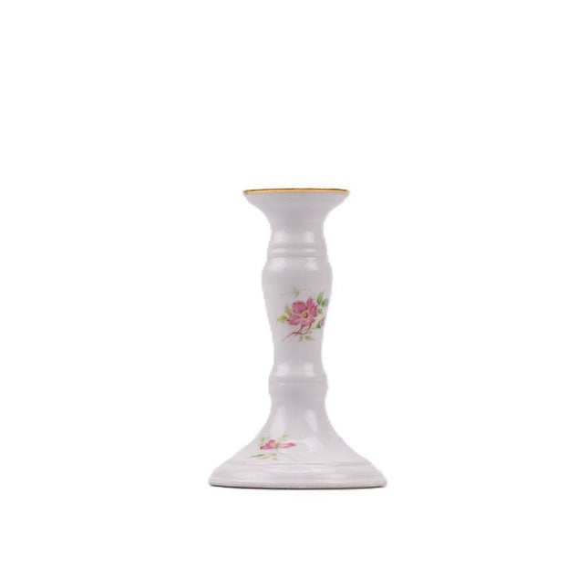 Kandelaar met bloemenmotief van Limoges-porselein