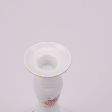 Bougeoir motif floral en porcelaine de Limoges