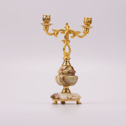 Chandelier en laiton et marbre