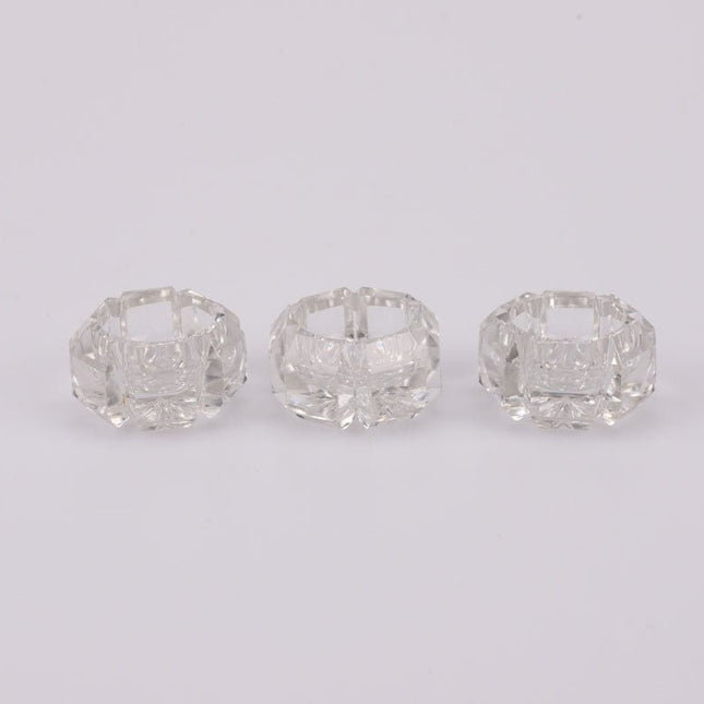 3 small glass candle holders