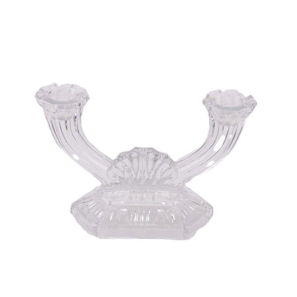 Bougeoir en verre cristallin  transparent