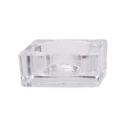 Bougeoir en verre en carré transparent
