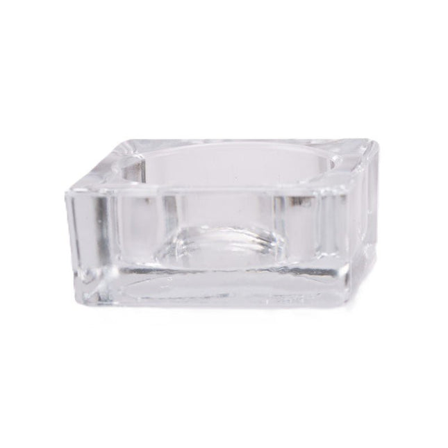 Bougeoir en verre en carré transparent