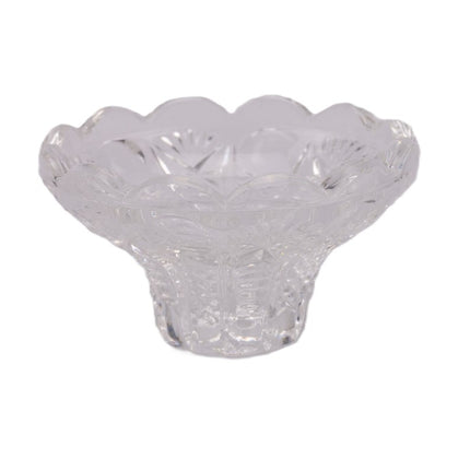 Bougeoir en verre cristallin taillé blanc