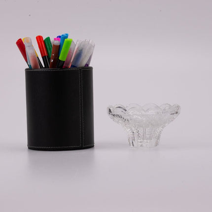 Cut crystal glass candlestick