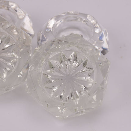 2 petits bougeoirs en verre cristallin transparent
