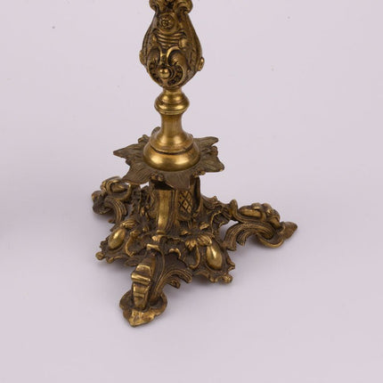 Candélabre ancien en bronze à 4 lumières