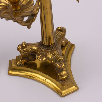 Candélabre ancien en bronze à 4 lumières