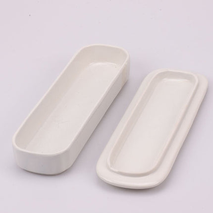 Boite porte-peigne blanc en céramique motifs fleuris