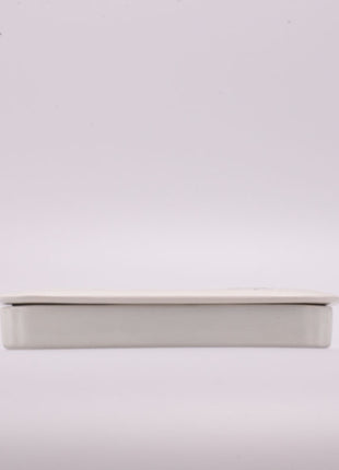 Boite porte-peigne blanc en céramique motifs fleuris