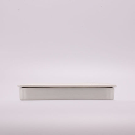 Boite porte-peigne blanc en céramique motifs fleuris