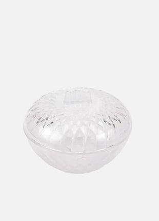 Bonbonnière en verre taillé transparent
