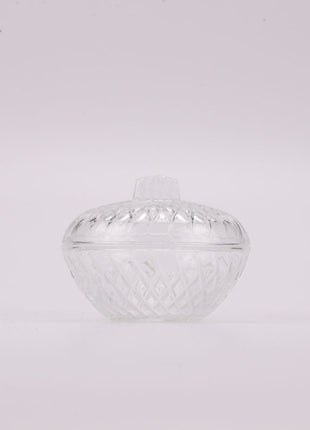 Bonbonnière en verre taillé transparent