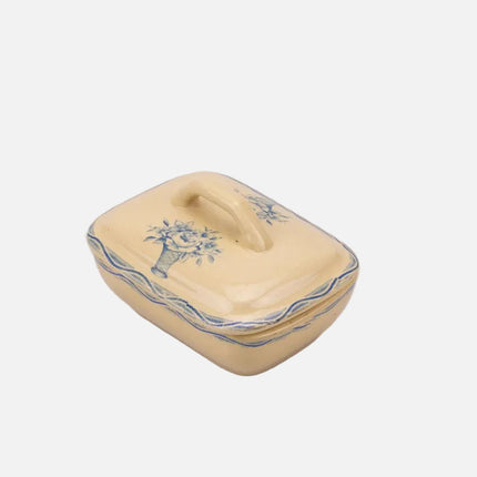 Porte-savon vintage crème et bleu de Boch