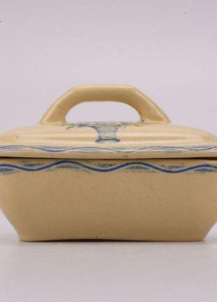 Porte-savon vintage crème et bleu de Boch