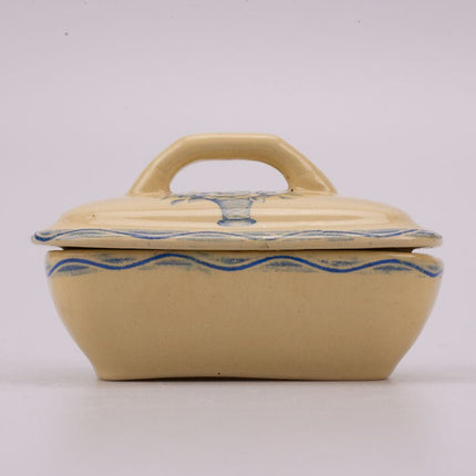 Porte-savon vintage crème et bleu de Boch