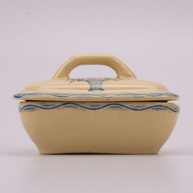 Porte-savon vintage crème et bleu de Boch