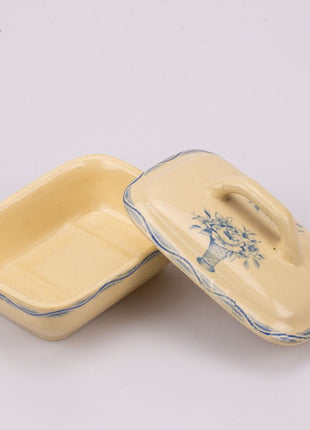 Porte-savon vintage crème et bleu de Boch
