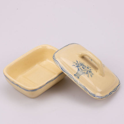 Porte-savon vintage crème et bleu de Boch