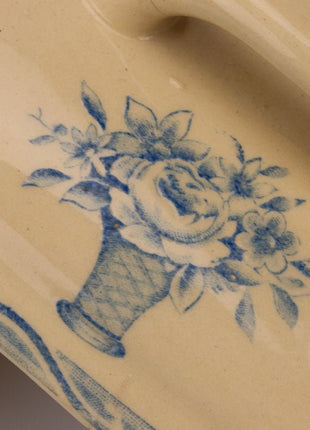 Porte-savon vintage crème et bleu de Boch