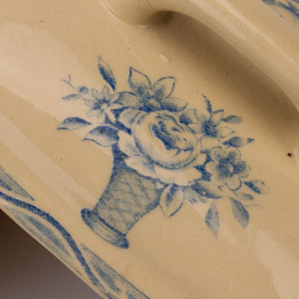 Porte-savon vintage crème et bleu de Boch