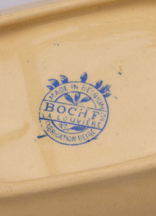 Porte-savon vintage crème et bleu de Boch