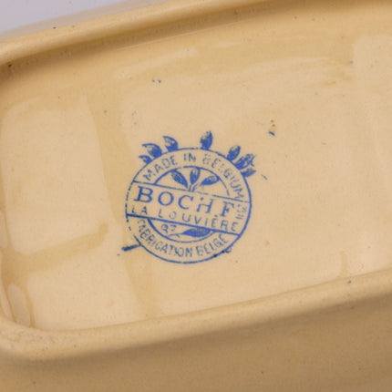 Porte-savon vintage crème et bleu de Boch