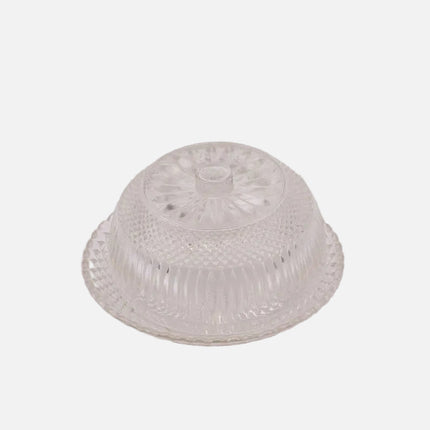Cloche en verre sculpté transparent