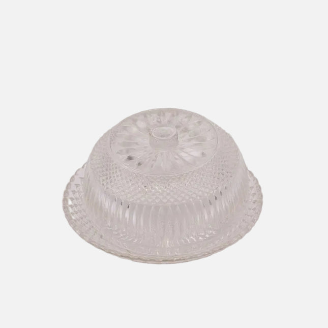 Cloche en verre sculpté transparent