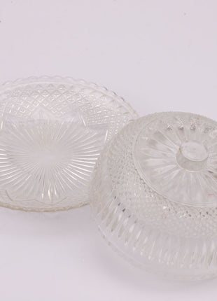 Cloche en verre sculpté transparent