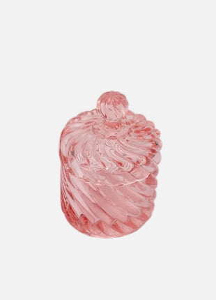 Boite rose transparente avec couvercle