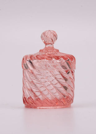 Boite rose transparente avec couvercle