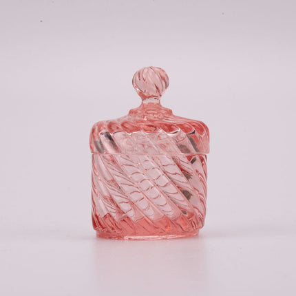 Boite rose transparente avec couvercle