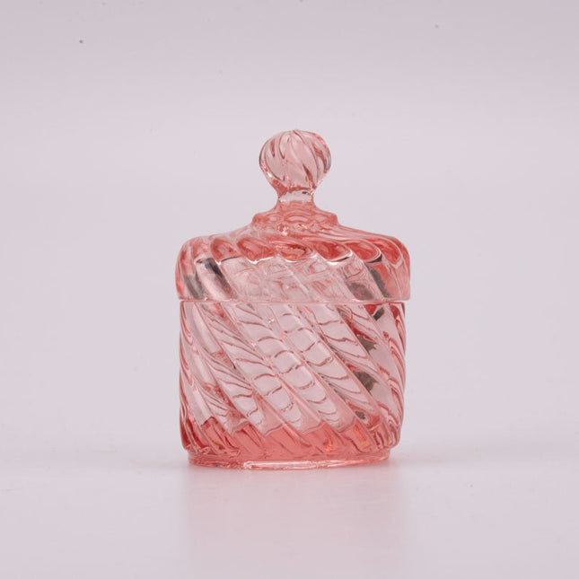 Boite rose transparente avec couvercle
