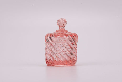 Boite rose transparente avec couvercle