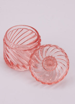 Boite rose transparente avec couvercle