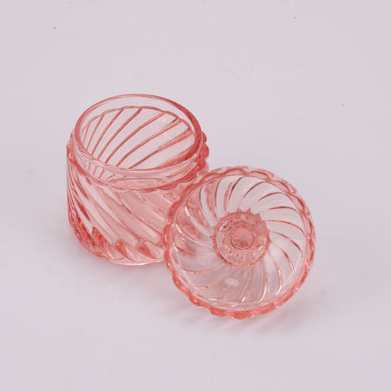Boite rose transparente avec couvercle