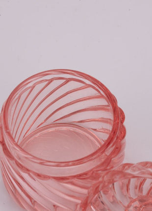 Boite rose transparente avec couvercle