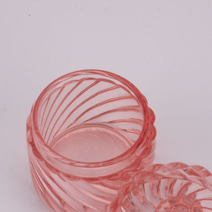 Boite rose transparente avec couvercle