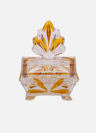 Boîte à bijoux en cristal de Bohême orange