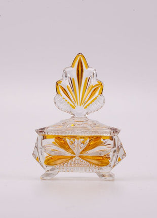 Boîte à bijoux en cristal de Bohême orange