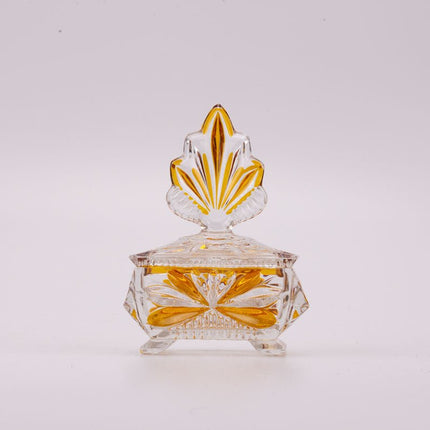 Boîte à bijoux en cristal de Bohême orange