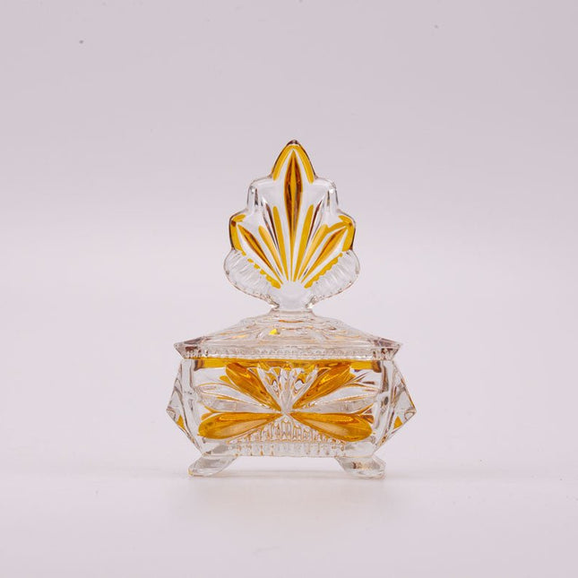Boîte à bijoux en cristal de Bohême orange