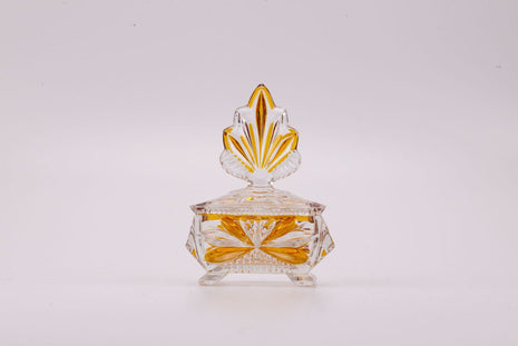 Boîte à bijoux en cristal de Bohême orange