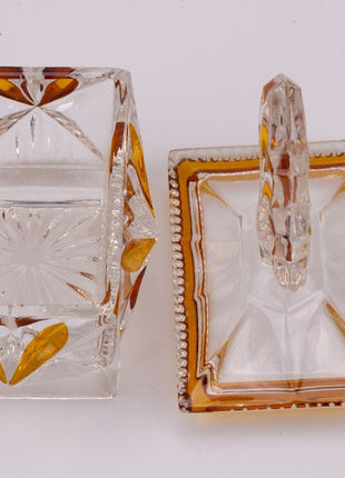 Boîte à bijoux en cristal de Bohême orange