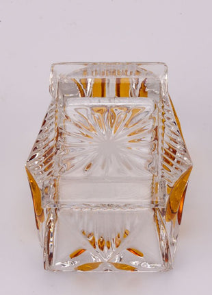 Boîte à bijoux en cristal de Bohême orange